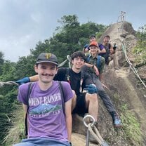 Hiking with friends in Wuliaojian